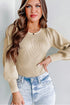 Ribbed Balloon Sleeve Bodysuit